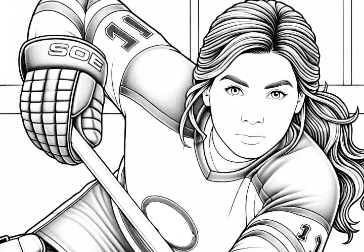 Ice Hockey Player Coloring Page - Detailed and Free