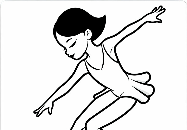 Modelo para Colorir de Patinadora Artística Gratuito Desenho para colorir de patinadora artística grátis