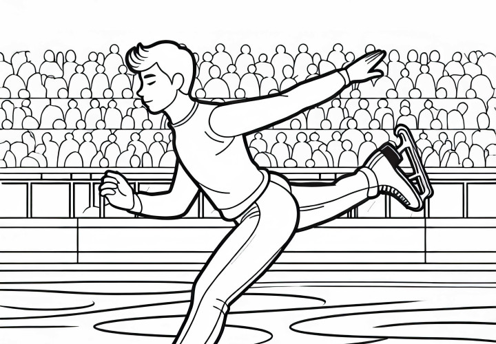 Desenho para colorir de patinadora no gelo gratuito Desenho para colorir de patinador artístico grátis