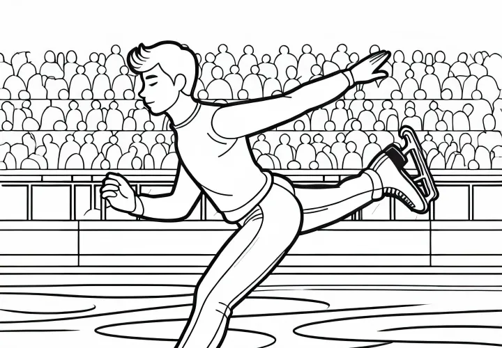 Free ice skater coloring page