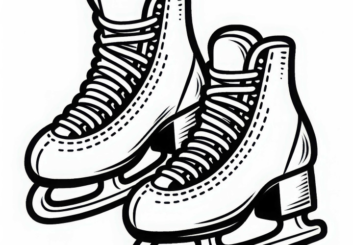 Desenho para colorir de patins de gelo grátis Desenho para colorir de patins artísticos grátis