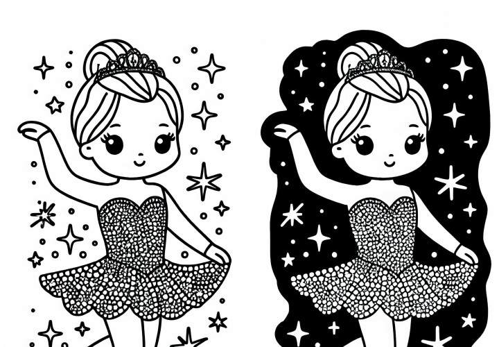 Fantasia brilhante para competições de patinação artística - Desenho para colorir gratuito Fantasia cintilante para competições de patinação artística - Desenho para colorir grátis
