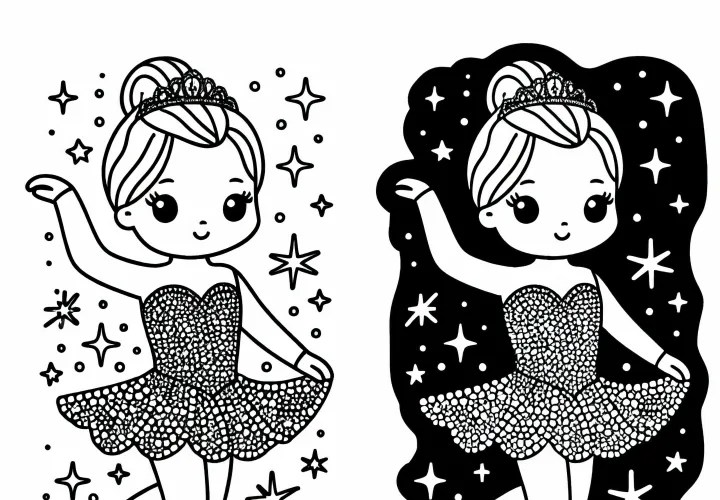 Sparkling costume for figure skating competitions – Free coloring page