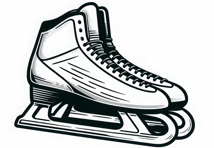 Plantilla para colorear de patines de velocidad con cuchillas largas gratis