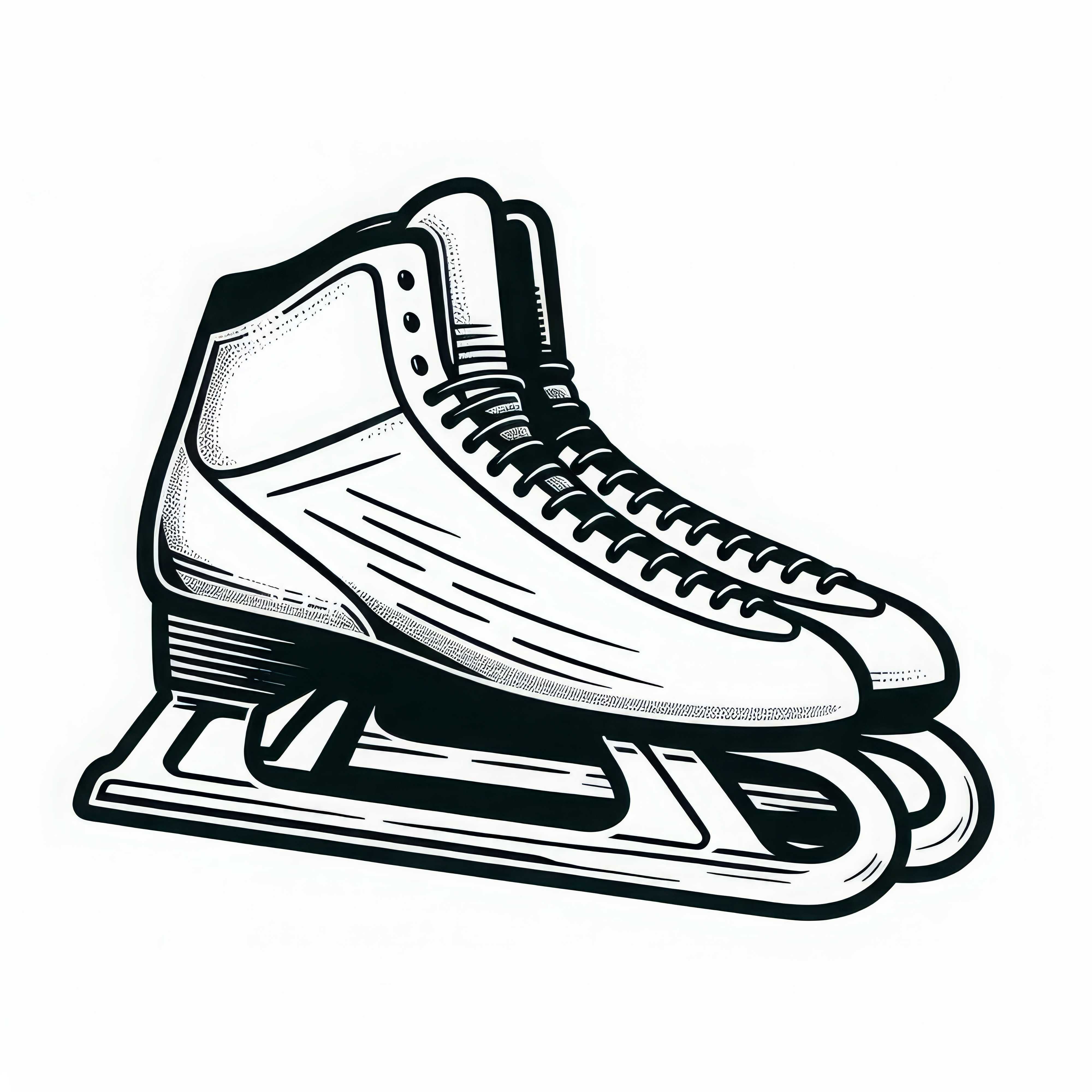 Plantilla para colorear de patines de velocidad con cuchillas largas gratis