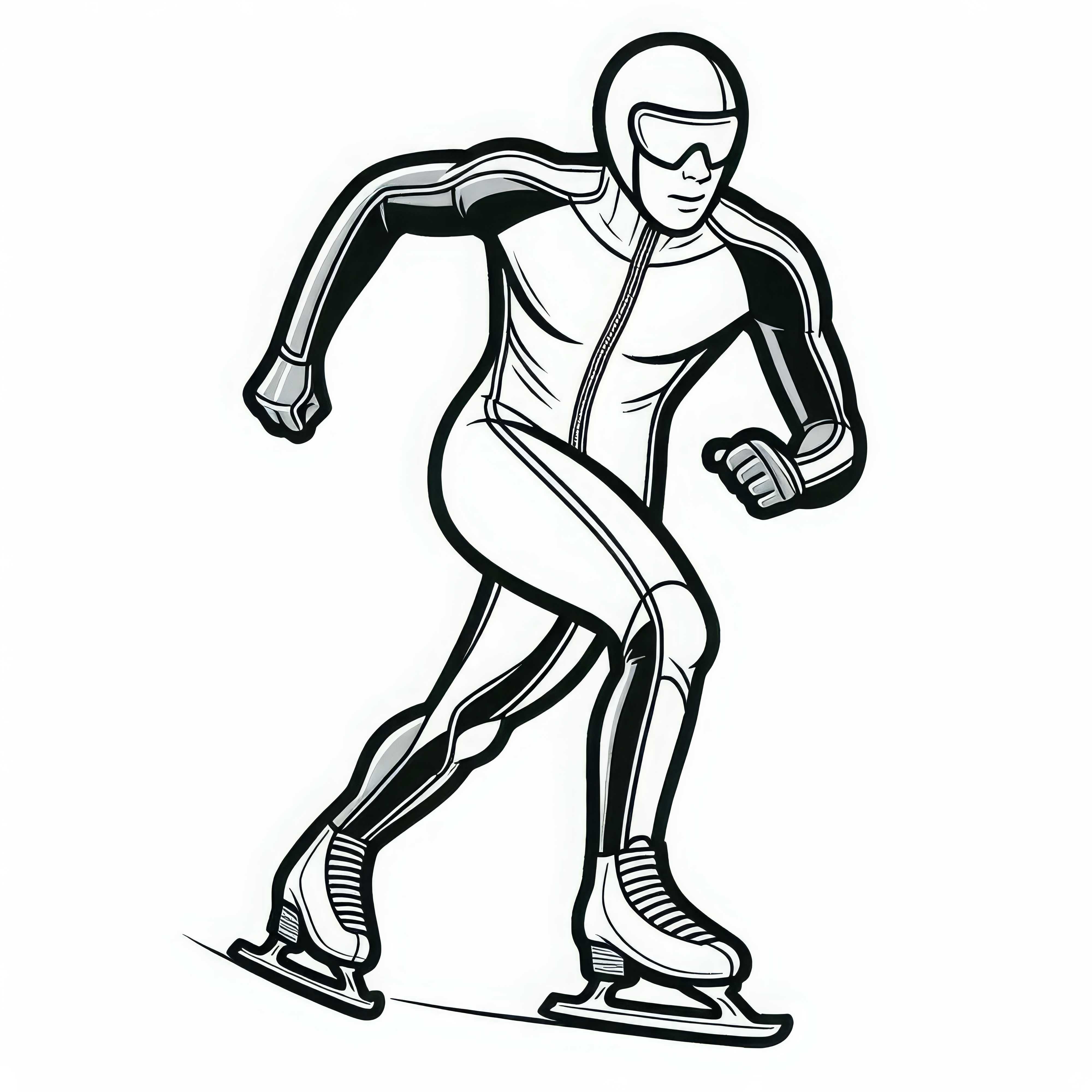 Plantilla para colorear de patinador de velocidad gratis