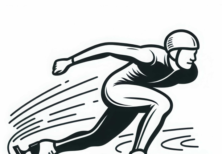 El patinador de velocidad se desliza elegantemente sobre el hielo - Dibujos para colorear gratis