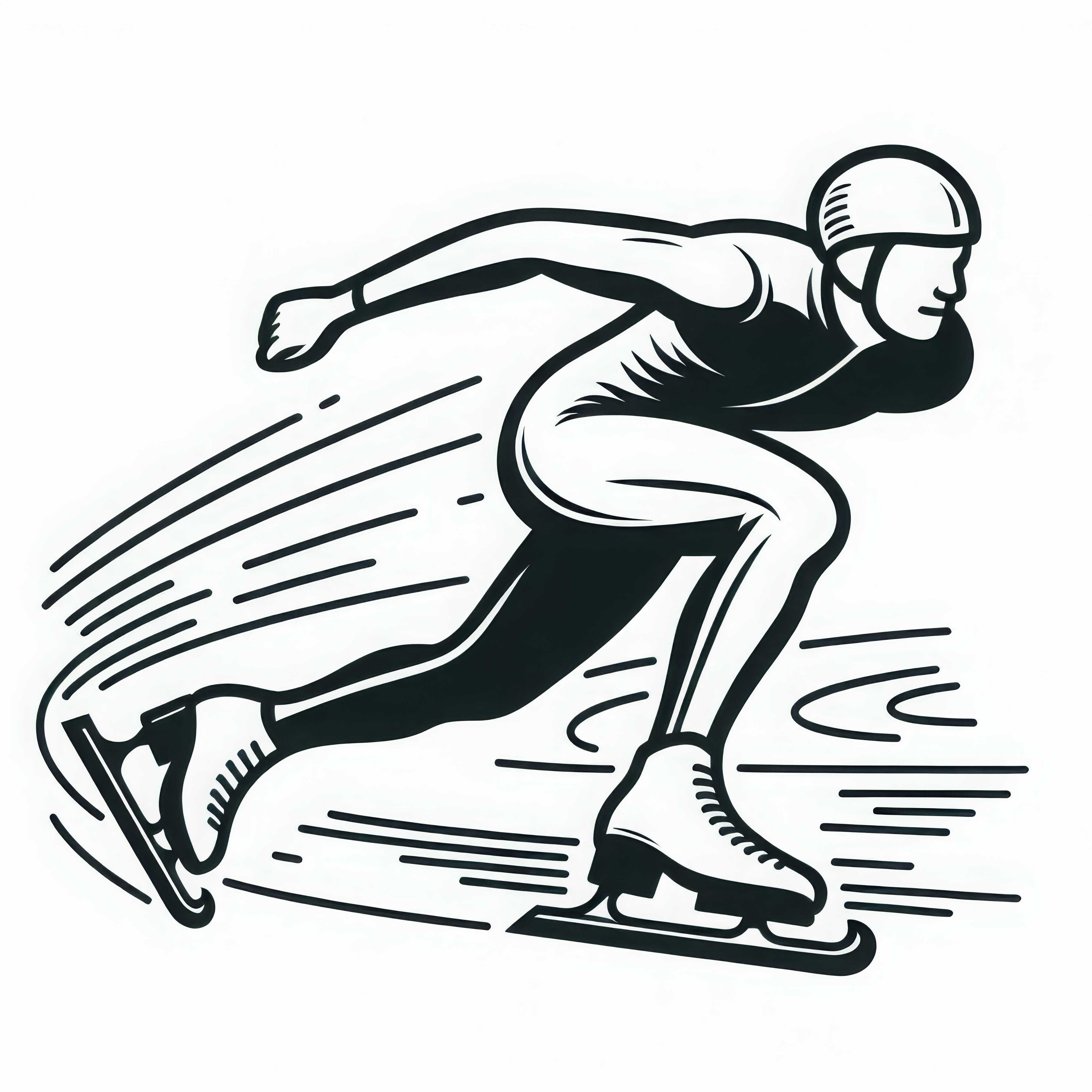 El patinador de velocidad se desliza elegantemente sobre el hielo - Dibujo para colorear gratis