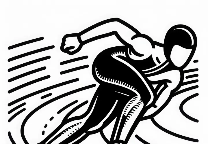 Free Simple Speed Skating Coloring Page