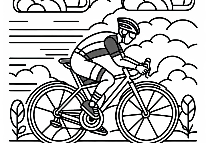 Immagine da colorare bicicletta da corsa semplice gratis