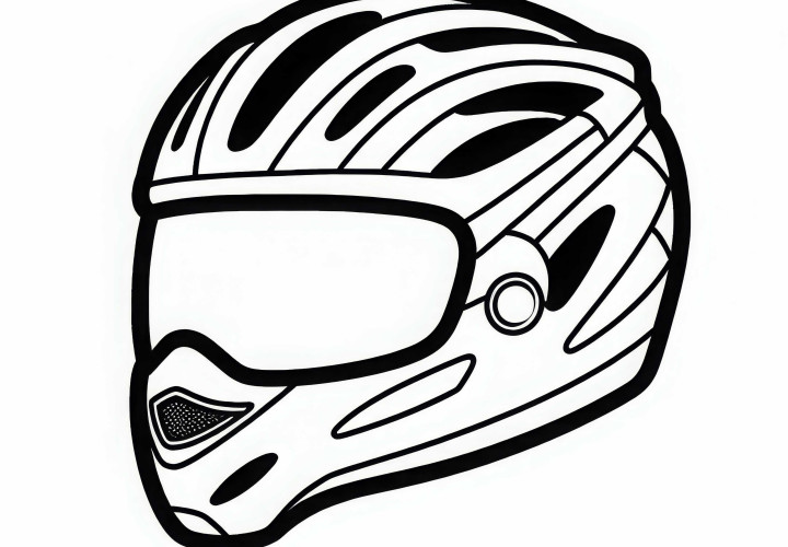 Castron pentru cicliști – Desen de colorat gratuit de descărcat Cască de bicicletă pentru cicliști – Desen de colorat gratuit de descărcat