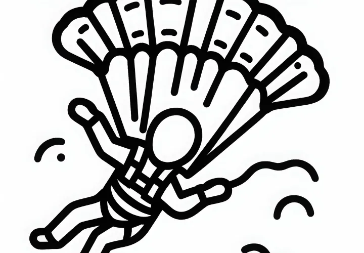 Parachute with Harness Coloring Page - Simple and Free