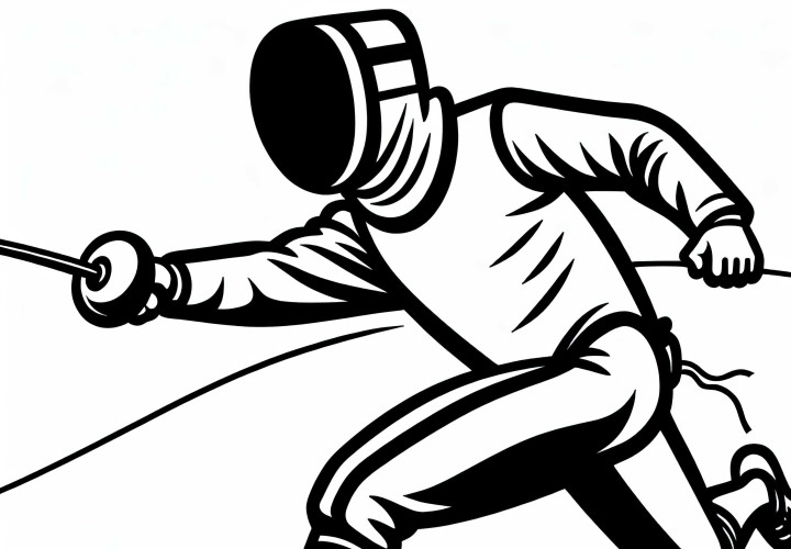 Espadachim Faz Um Acerto Preciso – Desenho Para Colorir Grátis