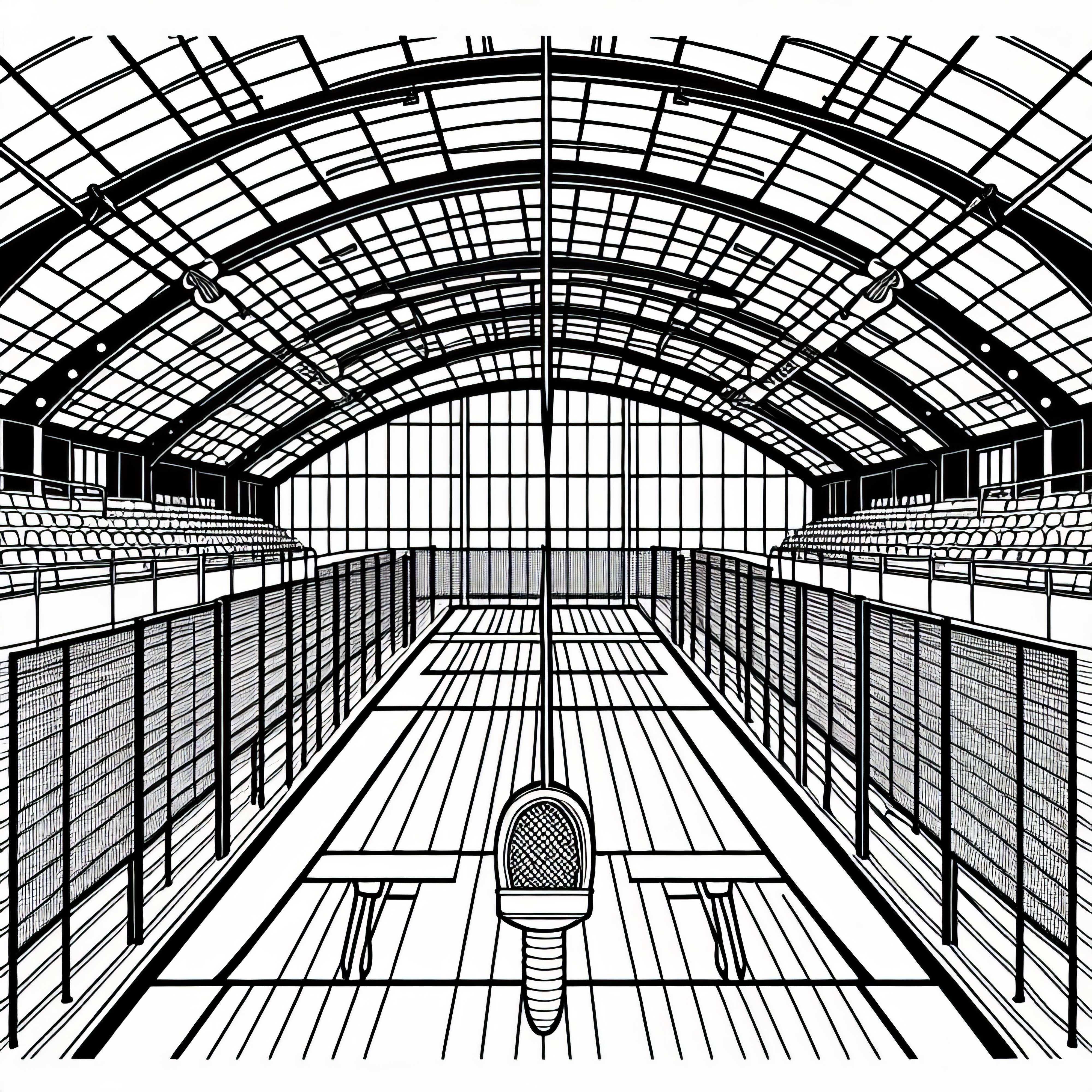 Pista de esgrima em Halle - Molde para colorir gratuito