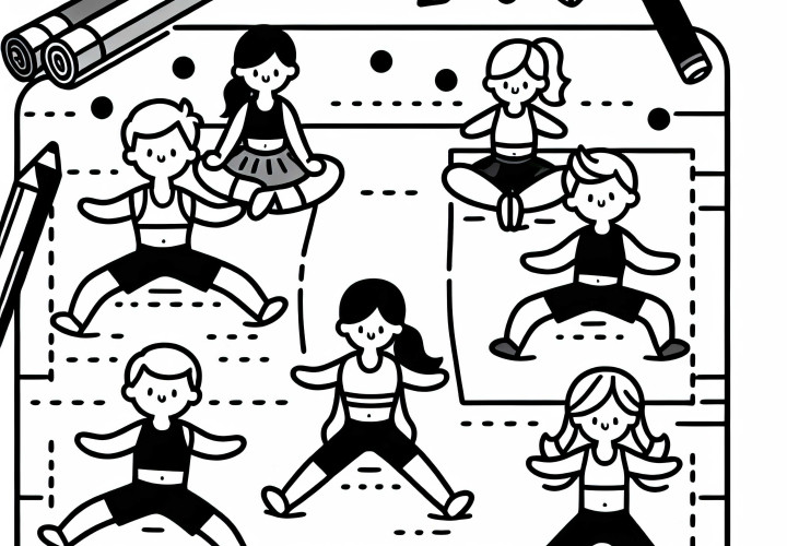 Grupptreening fitnessmatidega – Vaba ja lihtne joonistamisleht