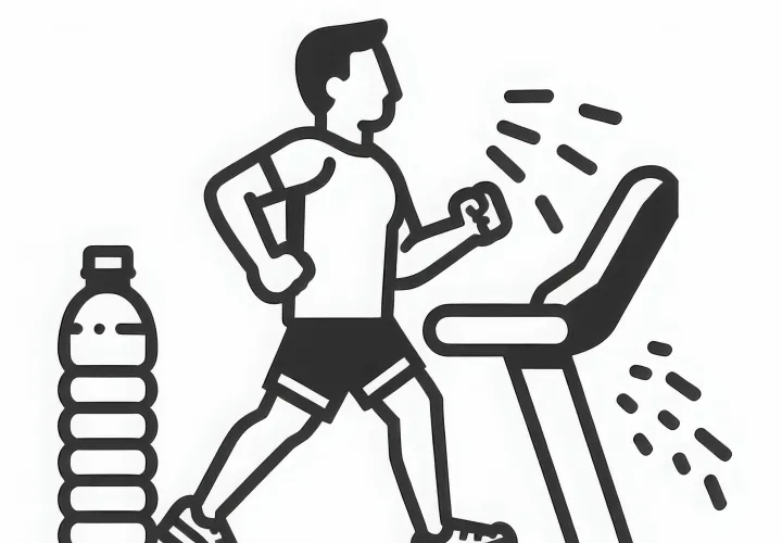 Coloring page treadmill in the gym: Simple and Free