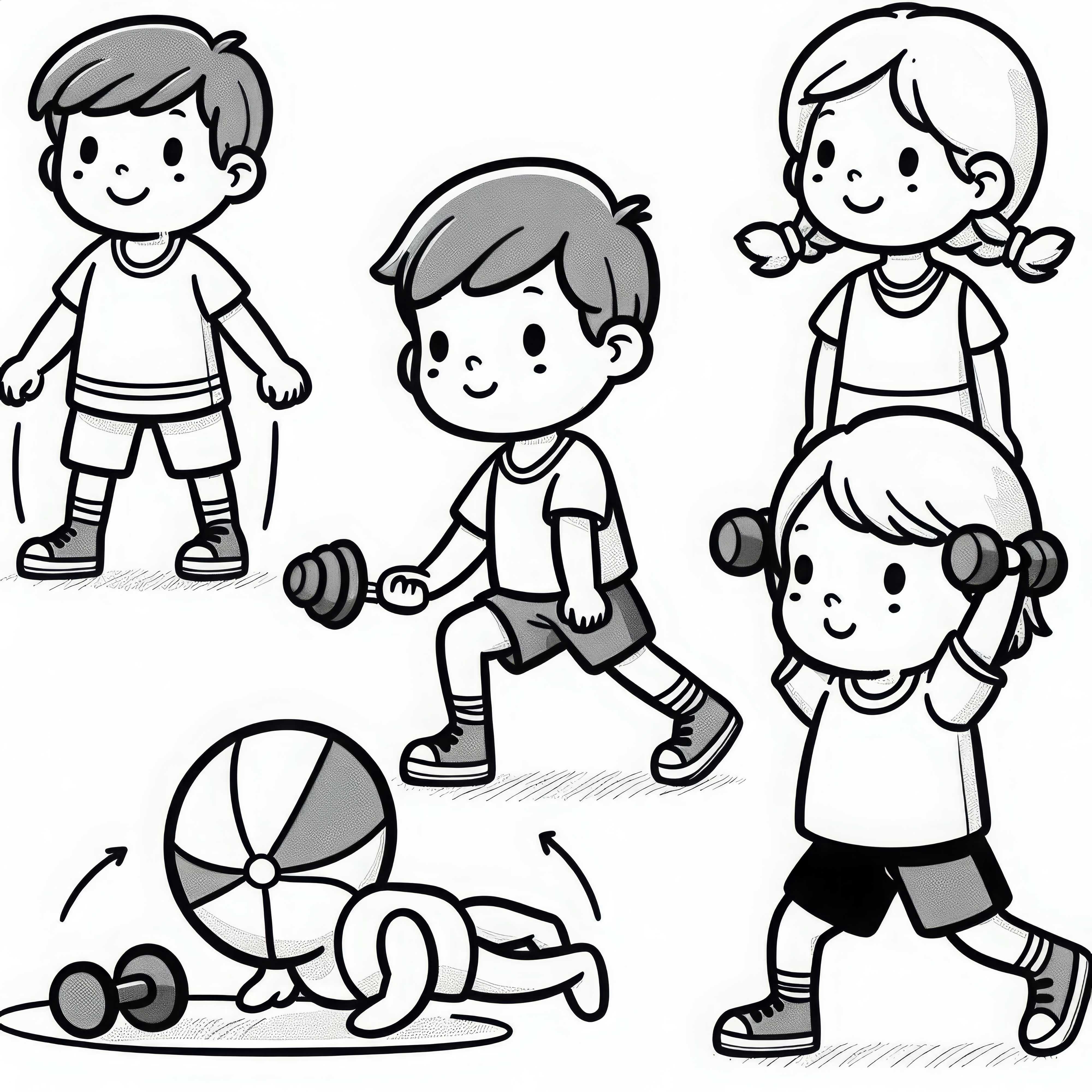 Lapsed fitnessitreeningul – Värvimisleht lihtne ja tasuta