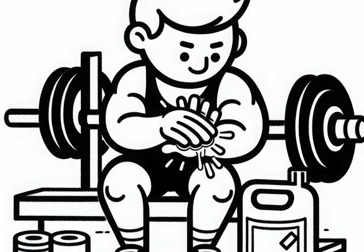 Weightlifter prepares – Free coloring page