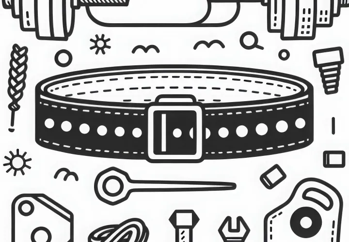 Free coloring page of a weightlifting belt