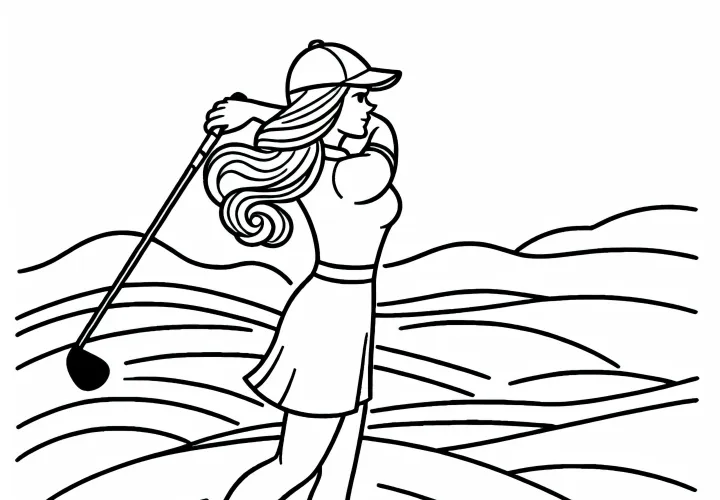 Free golfer coloring page