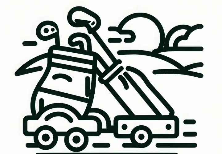 Golf bag on trolley coloring page easy free