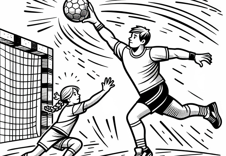 Dibujo para colorear de balonmano fácil y gratuito
