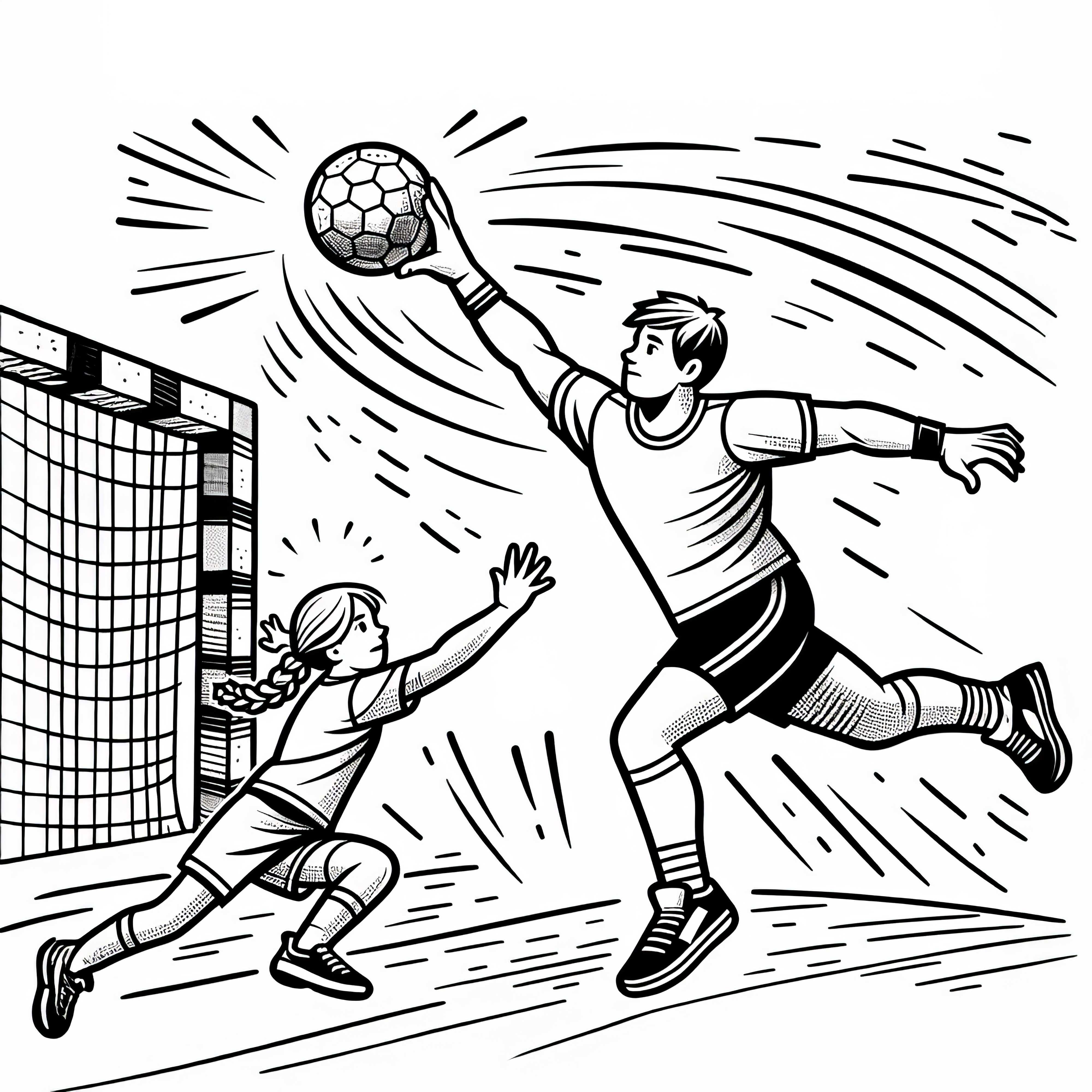 Dibujo para colorear de balonmano fácil y gratuito
