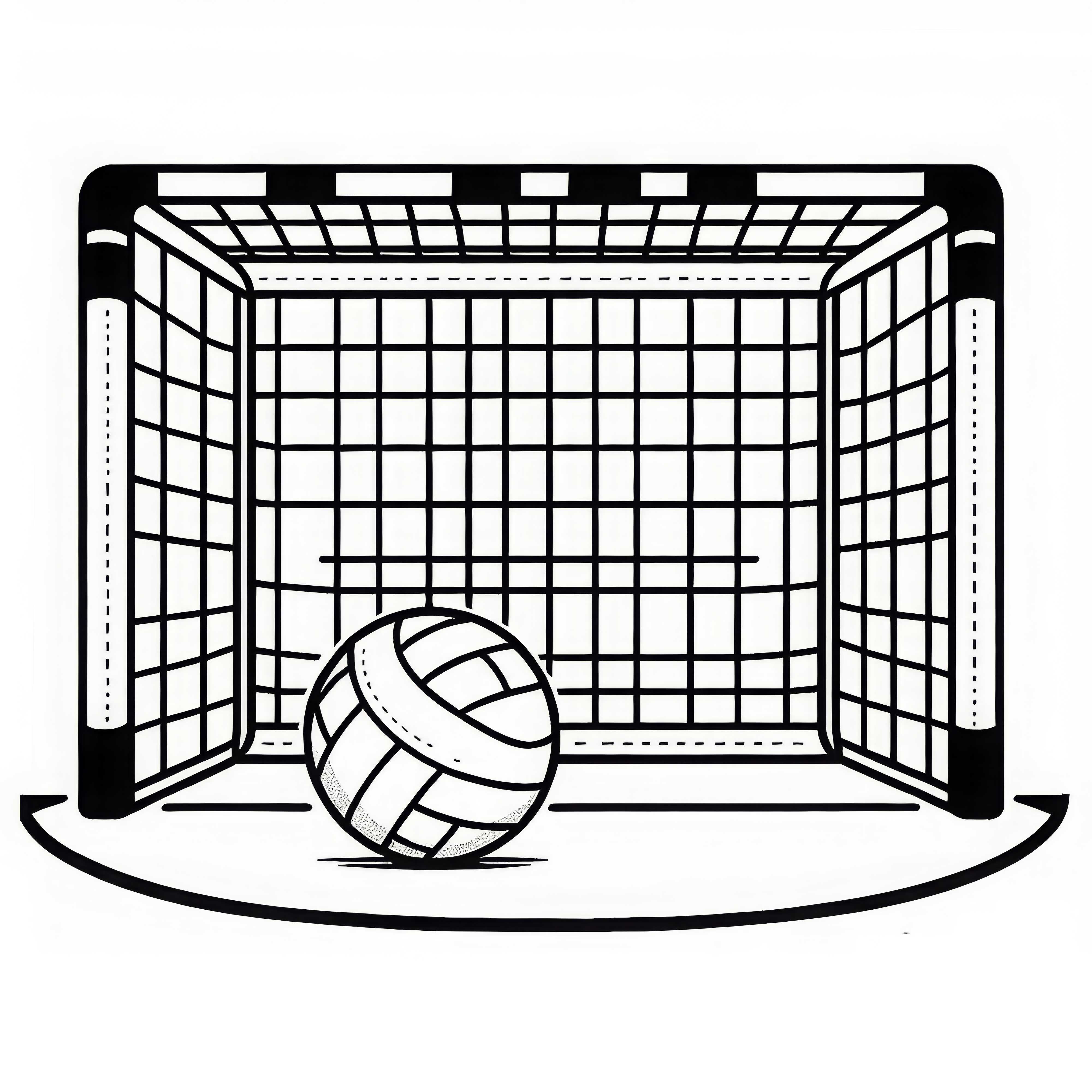 Dibujo para colorear de portería de balonmano - Gratis para descargar
