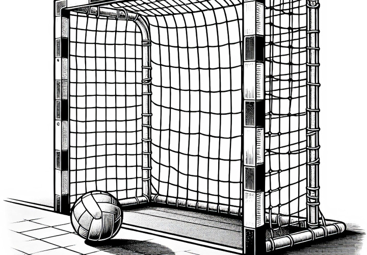 Plantilla para colorear de portería de balonmano - Rica en detalles y gratis