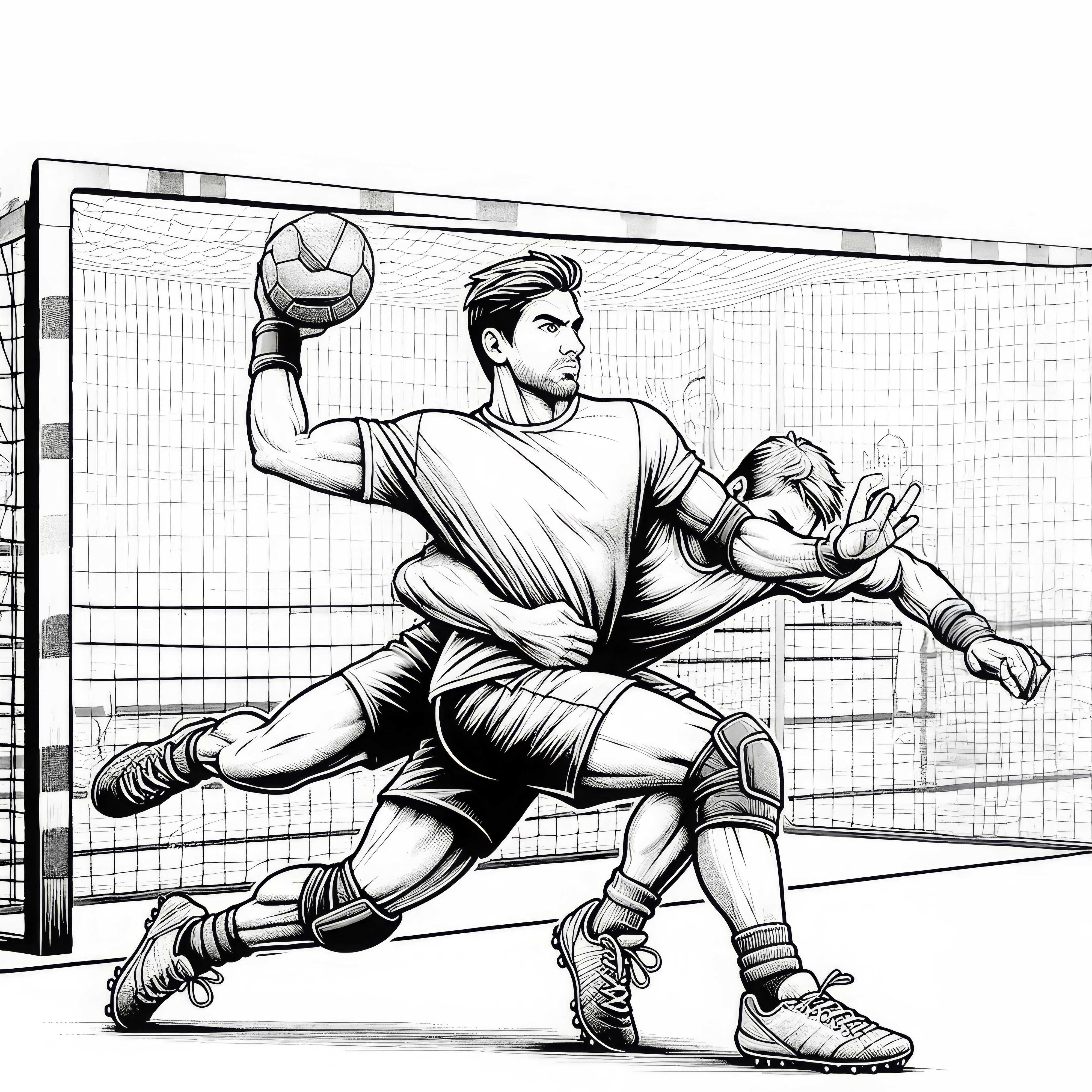 Dibujo para colorear de balonmano: Detallado y gratuito