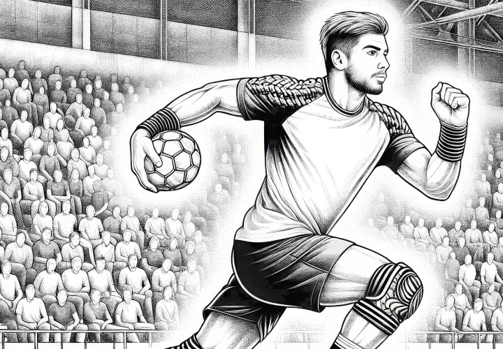 Rankinio žaidėjų spalvinimo knygelė:realistiška ir nemokama