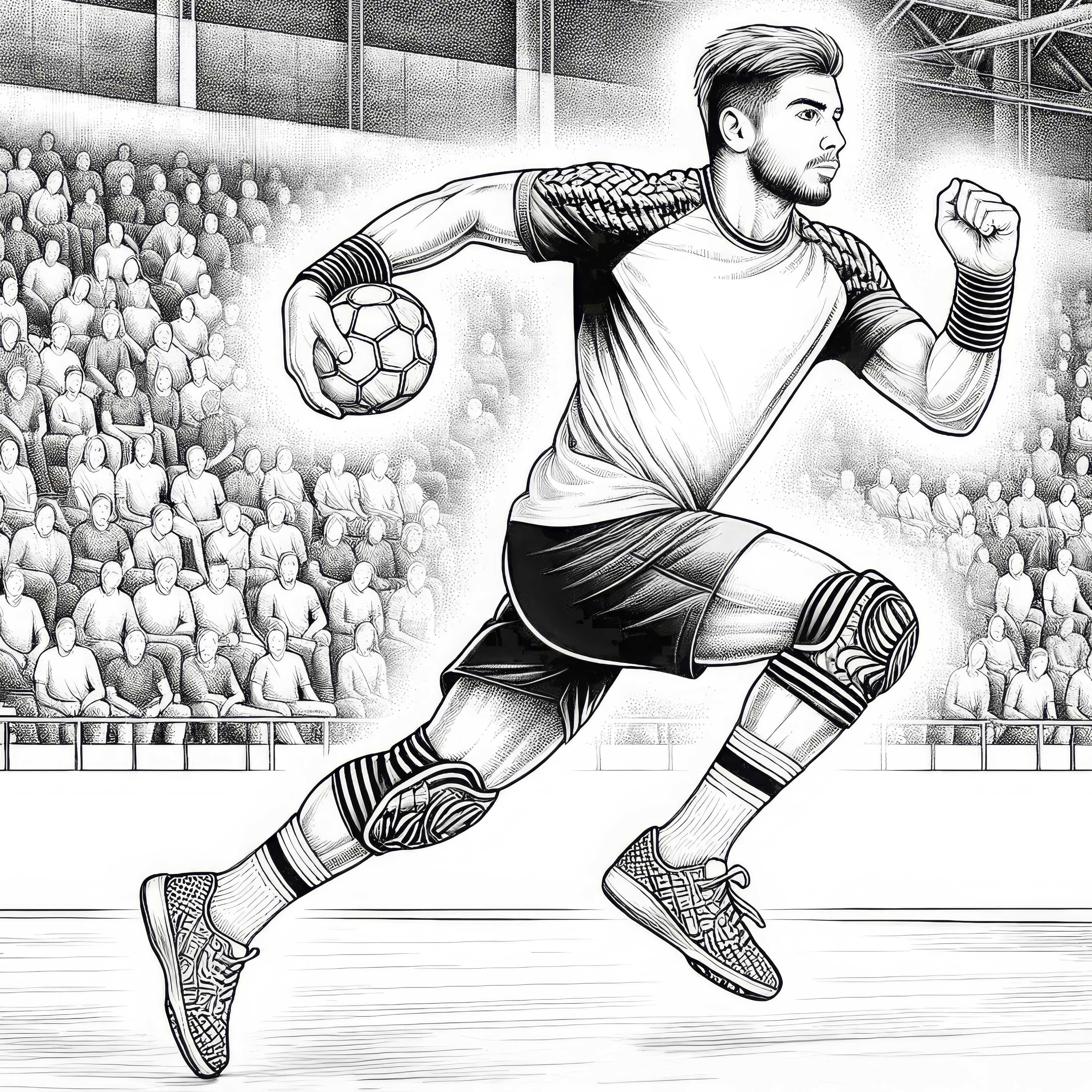 Plantilla de dibujo de balonmano: Realista y gratis
