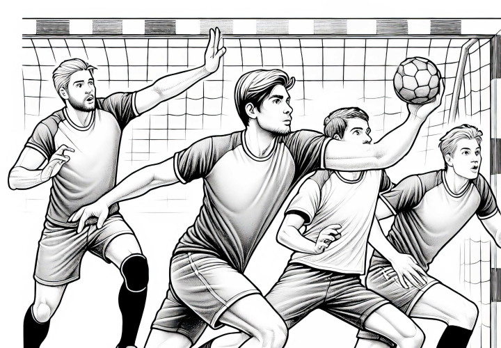 Dibujo para colorear de jugador de balonmano - De alta calidad y gratis