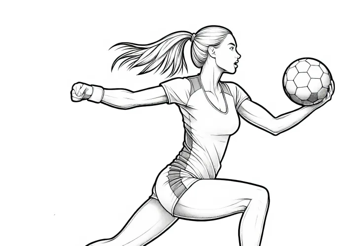 Rankinio žaidėjos nuspalvinimo paveikslėlis realistiškai nemokamai