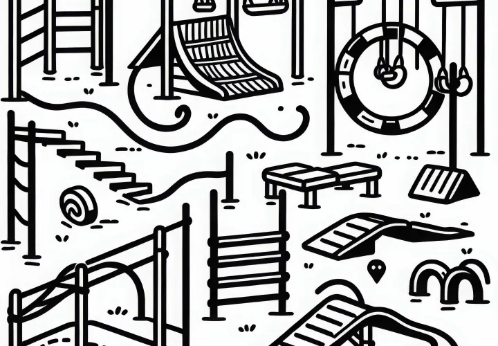 Free coloring template for obstacle course race