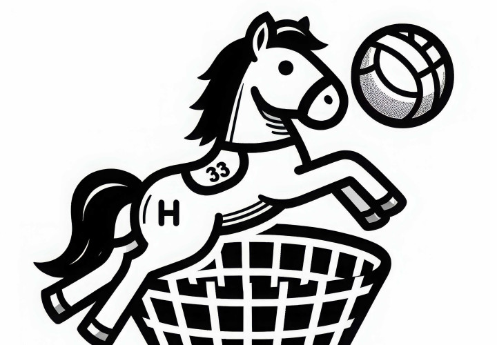 Dibujo para colorear de horseball fácil y gratuito