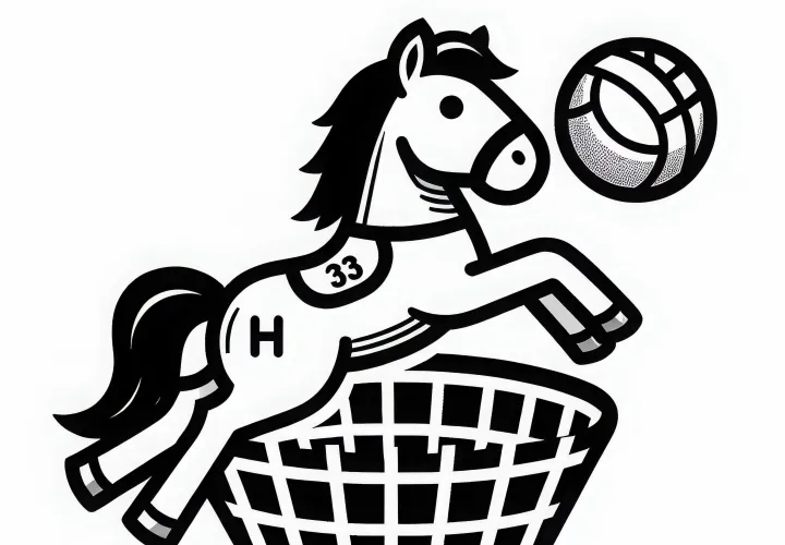 Лошадинный мяч Раскраска Простая Бесплатно