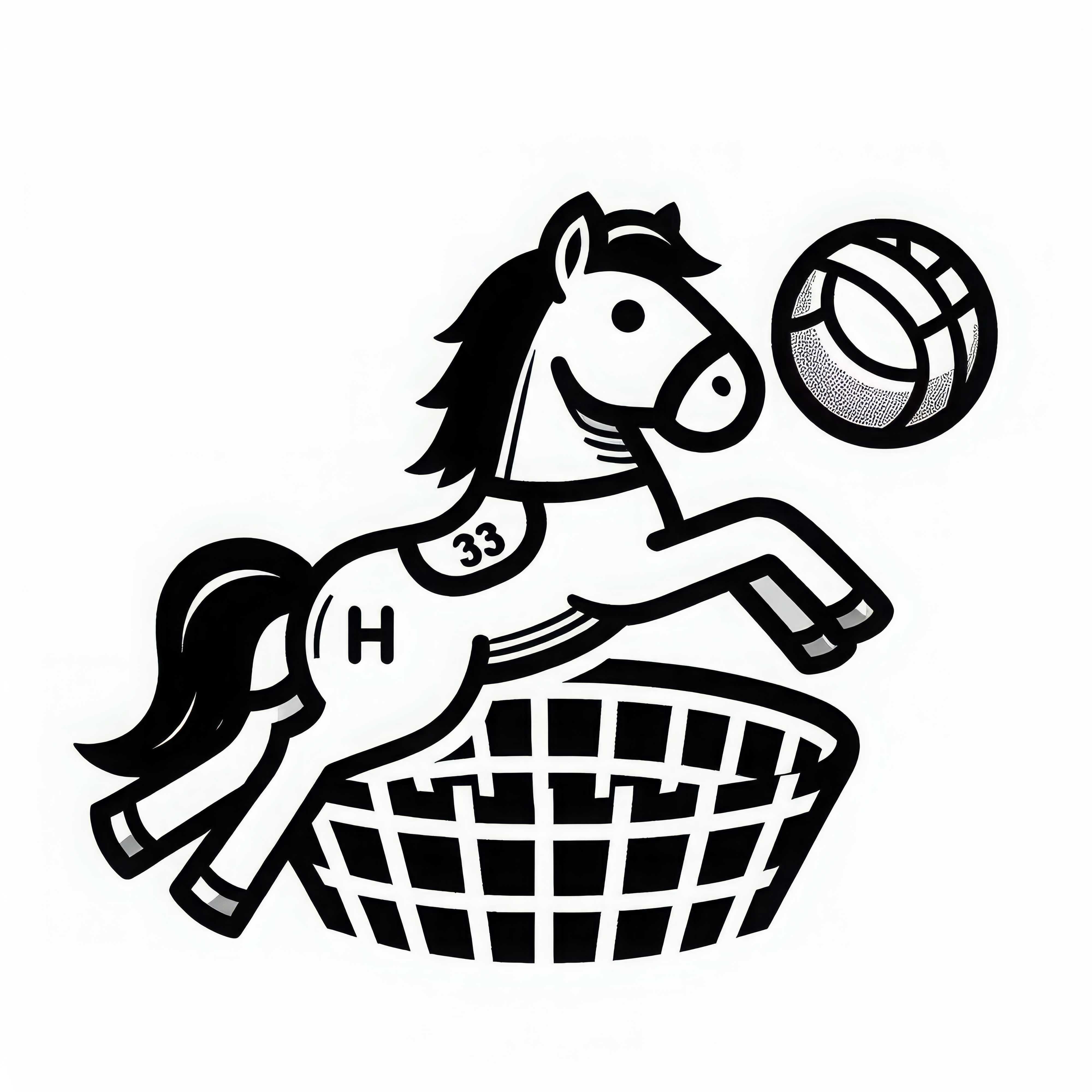 Dibujo para colorear de horseball fácil y gratuito