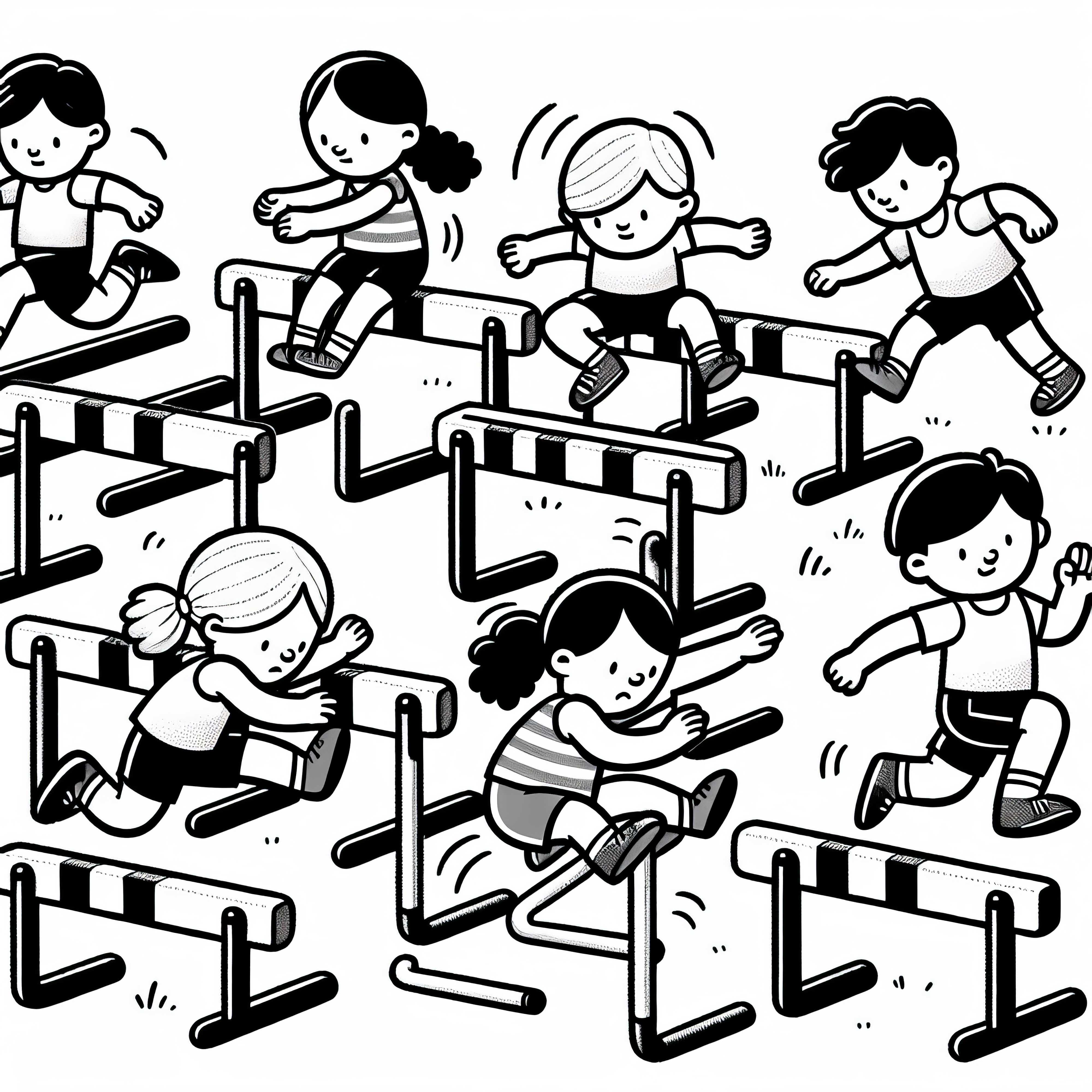 Hurdles untuk template mewarnai gratis dapat diunduh