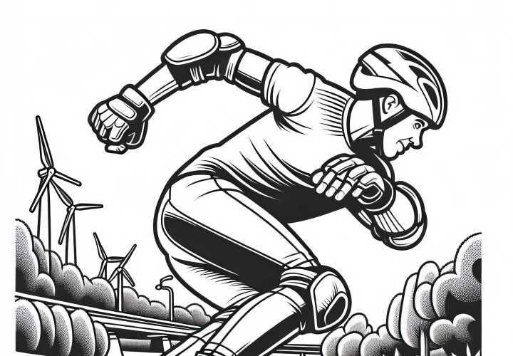 Inline-Skater Ausmalbild Kostenlos