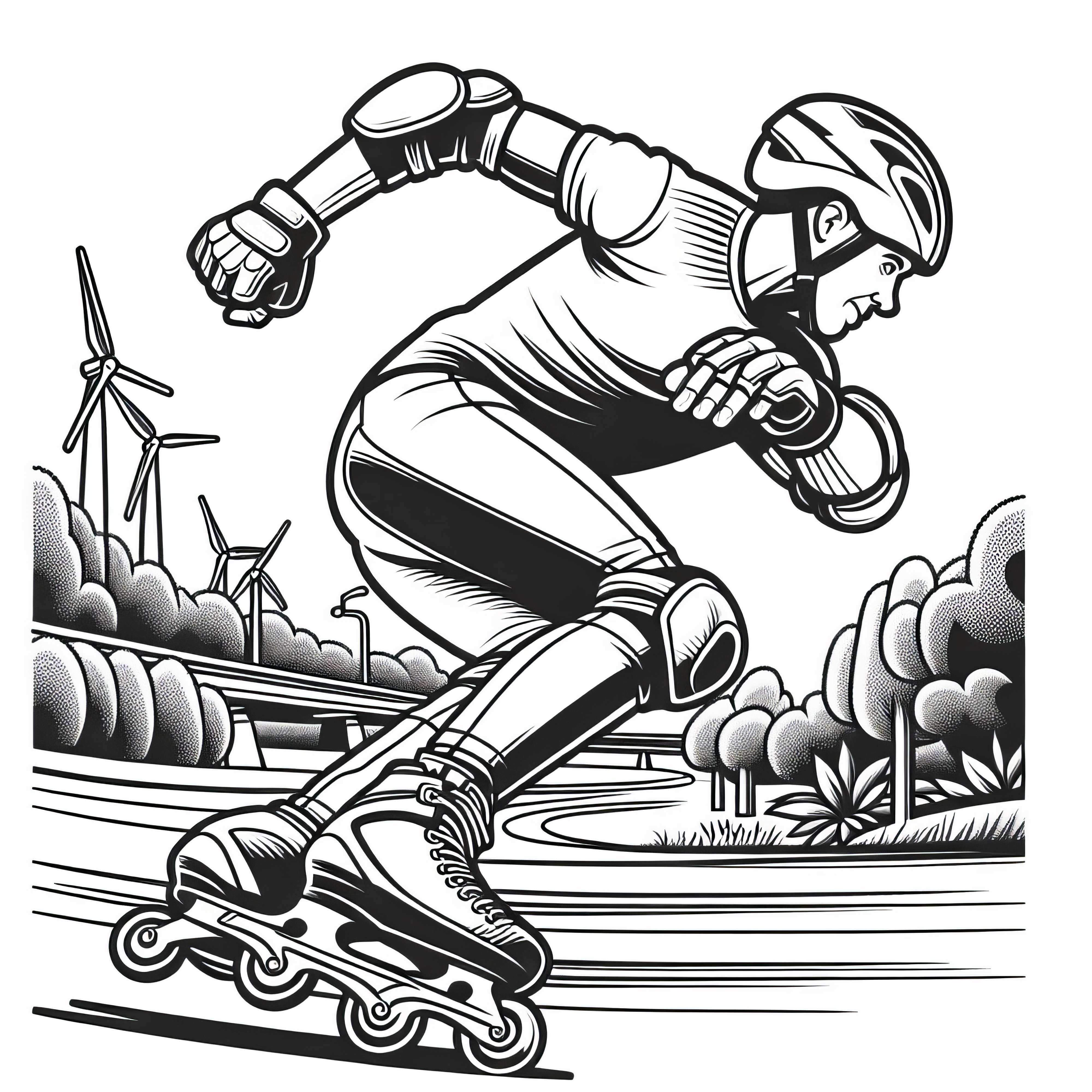 Inline-Skater Ausmalbild Kostenlos