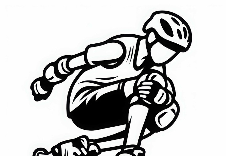 Inline-Skater Malvorlage einfach kostenlos
