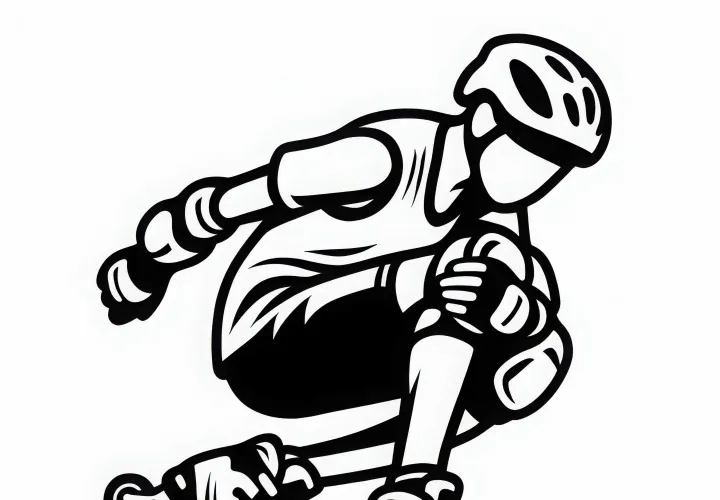 Inline Skater coloring page simple free