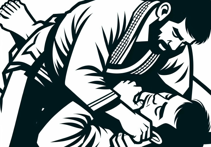 Bodenkämpfer beim Jiu-Jitsu (BJJ) Malvorlage Gratis