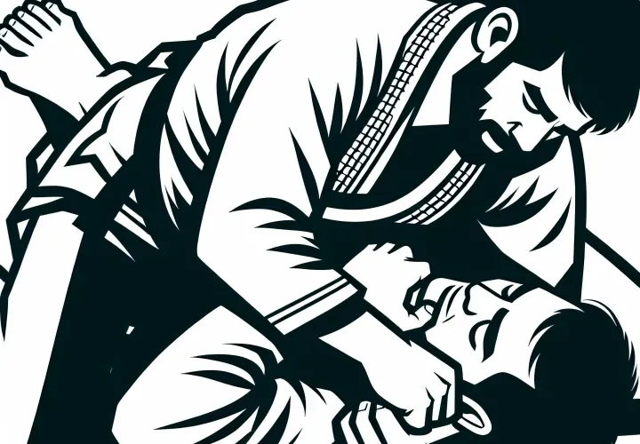 Ground fighters in Jiu-Jitsu (BJJ) coloring template free