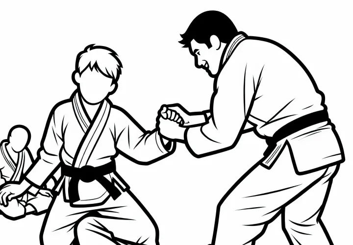Free Jiu-Jitsu coloring page