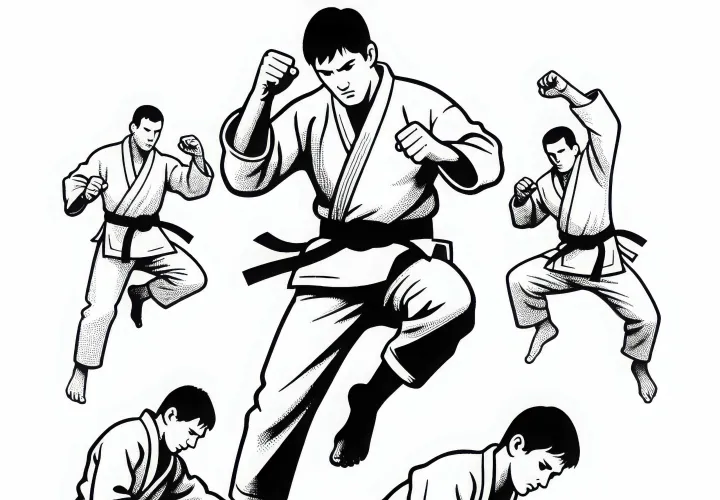 Free Judo Fighter Coloring Page for Download