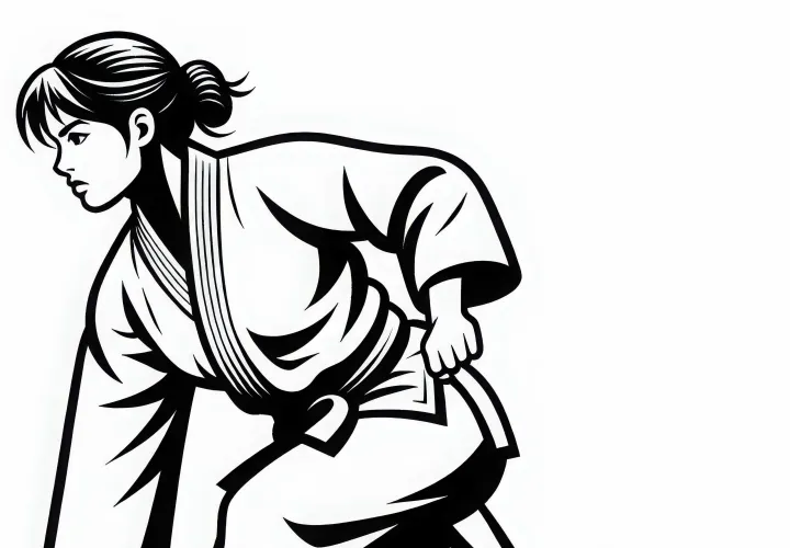 Download free coloring page of a judo fighter