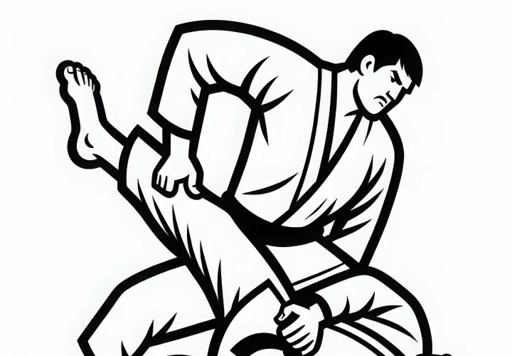 Judo fighters coloring page free