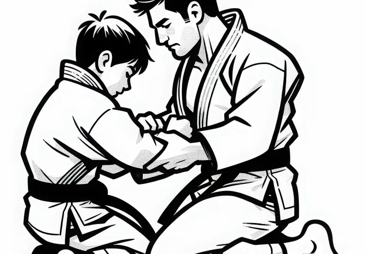 Free Judo Training Coloring Page